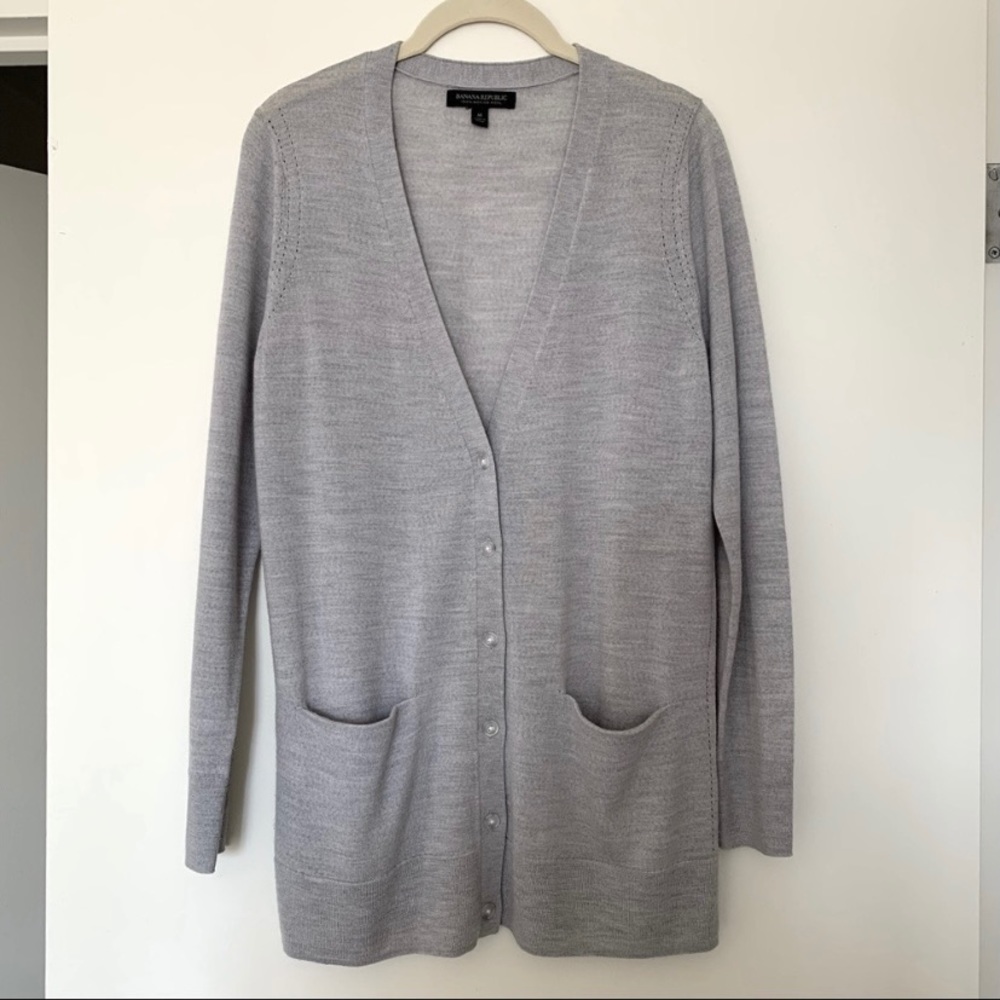 Banana Republic Merino Wool Boyfriend Long Cardigan Sweater